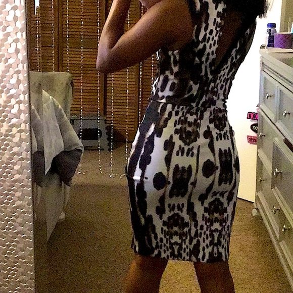 Bar III brown scuba dress - Picture 3 of 9